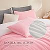 Andency Pink Twin Comforter Set for Girls, Soft Fluffy Thick Fleece Reversible Bedding Set (66”x90”), Faux Fur Sherpa 2-Piece Bed Comforter Sets with 1 Pillowcases #4
