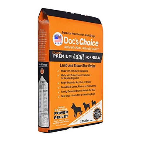 Doc's Choice Premium Lamb and Brown Rice Dog Food - Great for Adults, Puppies, Seniors and Weight Control, Veterinarian Developed, No Fillers/Artificial Ingredients, Made in The USA Cover