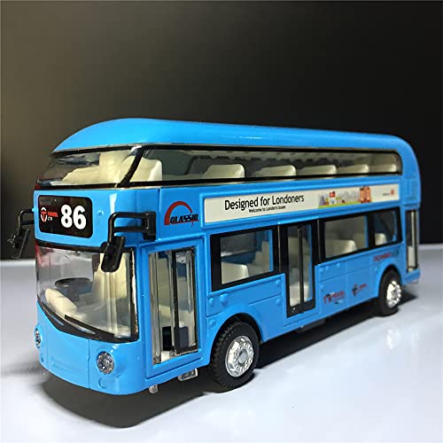 Image of DEUSON ECOM Diecast Metal Alloy London Long Bus Double Decker Bus Light & Music Open Door Collection Bus Toys for Boy Kids, Multicolor