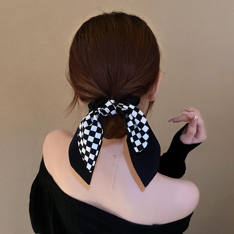 Miniatura 2 de mdgfge Pañuelo corto para el cabello, lazos para el cabello, lazos elegantes de gasa, lazos para el cabello, bandas elásticas para el cabello,