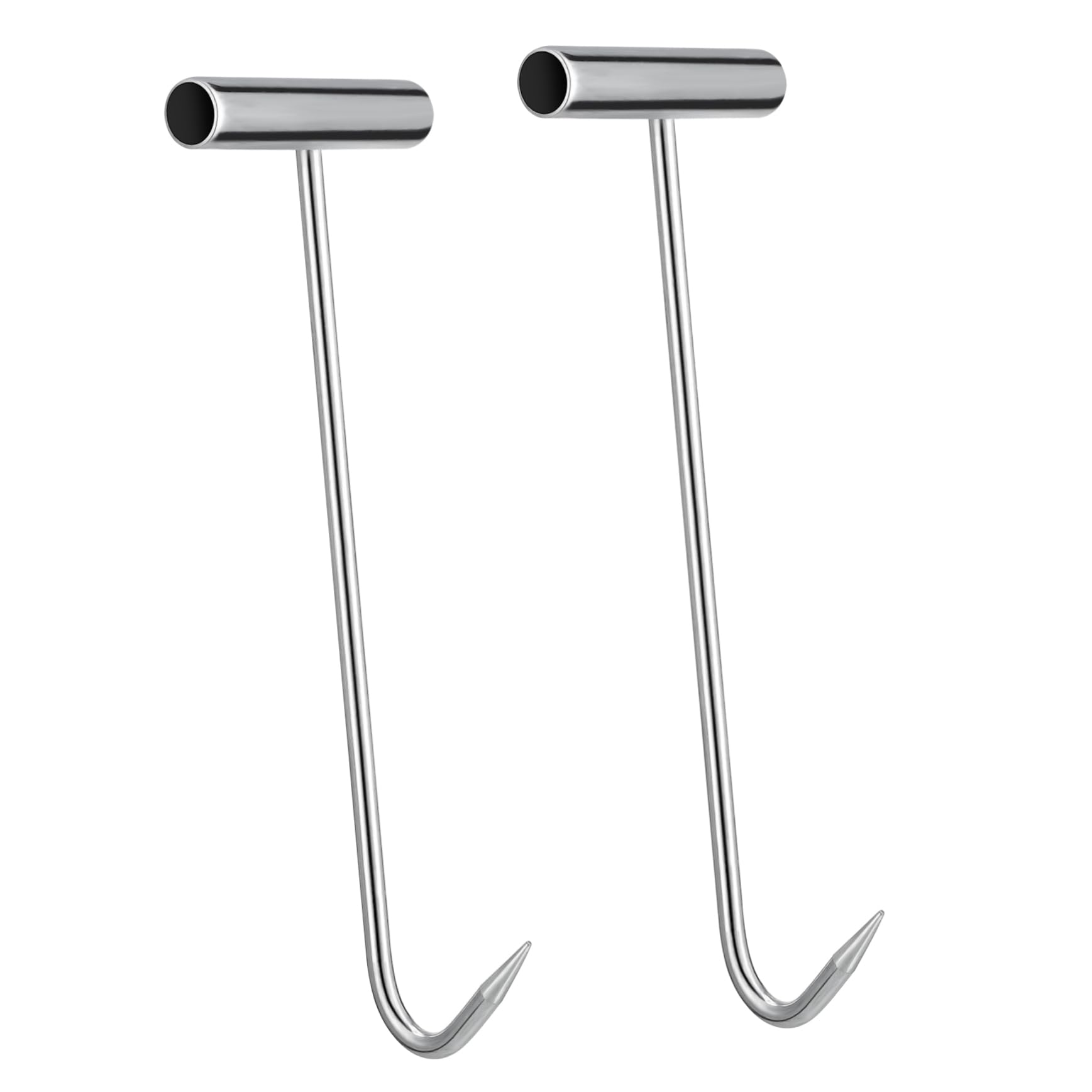 CANIGHT 2pcs Pull Hook for Lifting Manhole Tarp Hook Puller Manhole Lifter Drain Grate Manhole Lid Opener Zughaken Ceiling Hooks Heavy Duty S Hooks Sewer Lid Lifting Hooks Lpen Iron Silver