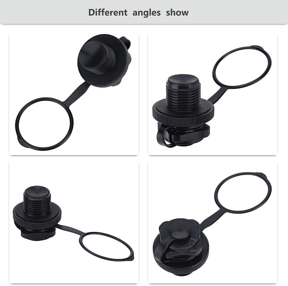 AUTOZOCO Válvula neumática para embarcaciones inflables, Adaptador de válvula 22 mm Negro