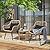 JOIVI 3 Piece Patio Bistro Set, Wicker Outdoor Patio Set with Enhanced Comfort Seating, Round Glass Top Coffee Side Table, Patio Rattan Conversation Set for Balcony, Lawn, Garden, Backyard, Black