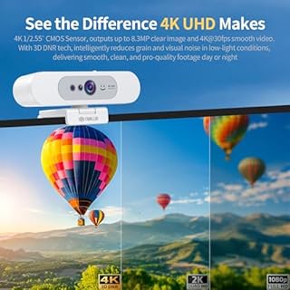 TOALLIN Webcam 4K UHD per PC, Fotocamera compatibile con Windows Hello, Riconoscimento facciale, Autofocus, Microfono integrato, Fotocamera USB per Meeting Online, Streaming Live, Videochiamate