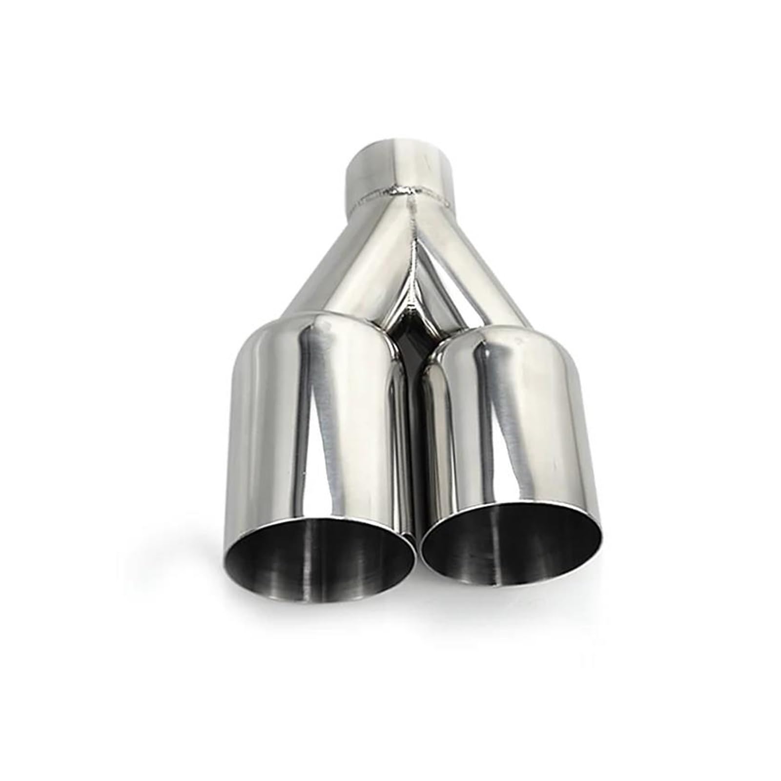 Tubo Scarico Per Automobili Terminale Scarico Doppio In Acciaio Inossidabile Con Bordo Dritto Saldato In Argento Lucido Terminale Scarico Auto(Right inlet63mm)