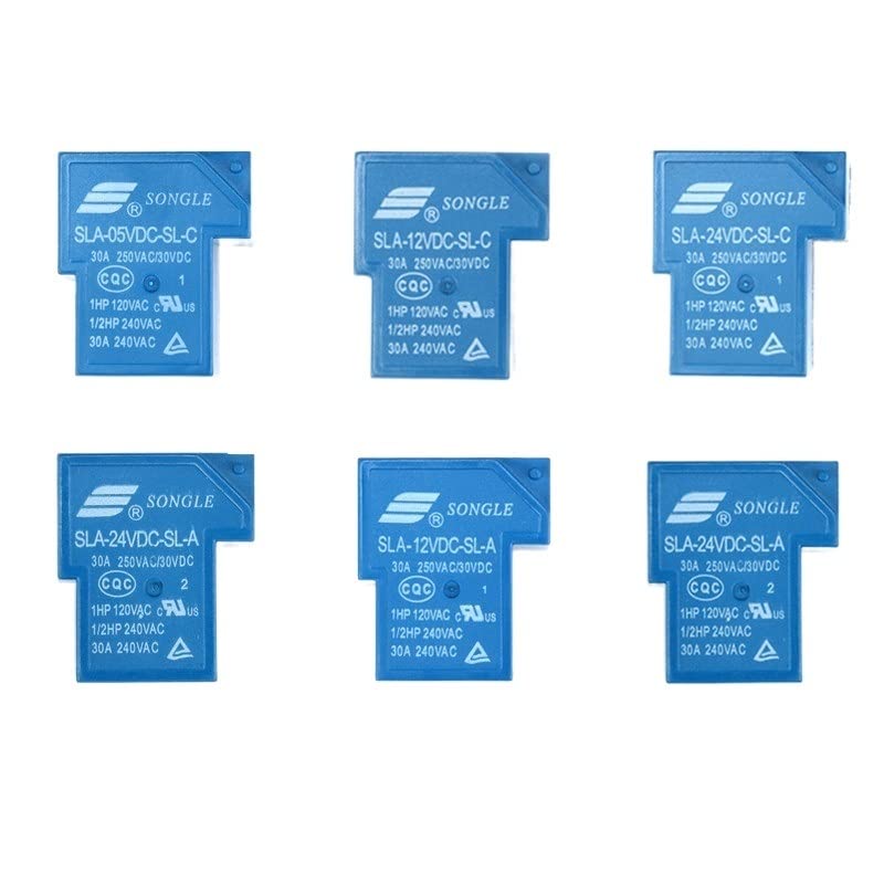 Relais de puissance SLA-12VDC-SL-C T90 bleu 12V 24V 4 et 6 broches pour carte électronique