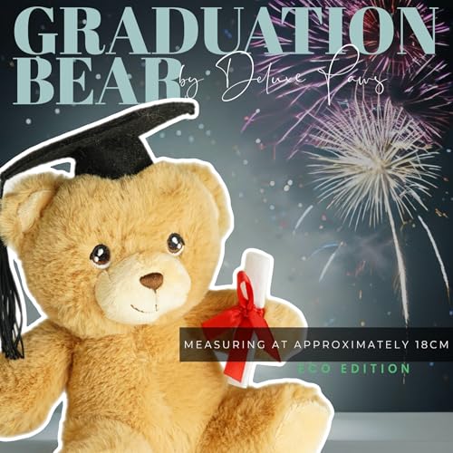 Deluxe Paws Gift Teddy Bears for Special Occassions 100% Recycled (Graduation Bear), Brown, 18 cm - Image 2