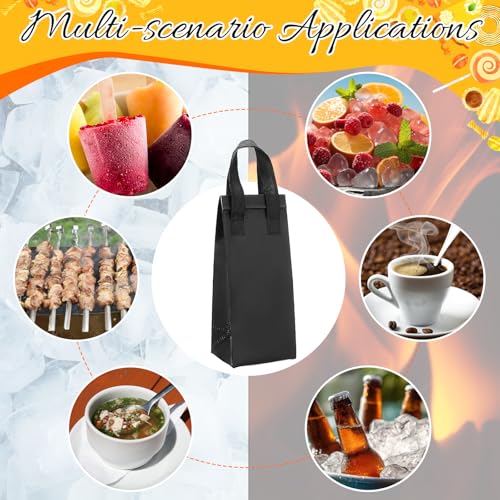 Abbylike 50 Pcs Insulated Drink Cup Carrier Bags for Delivery Bulk Small Take Away Bags Disposable Thermal Lunch Takeout Bag with Handle for Coffee Milk Tea Hot&cold Frozen Food
