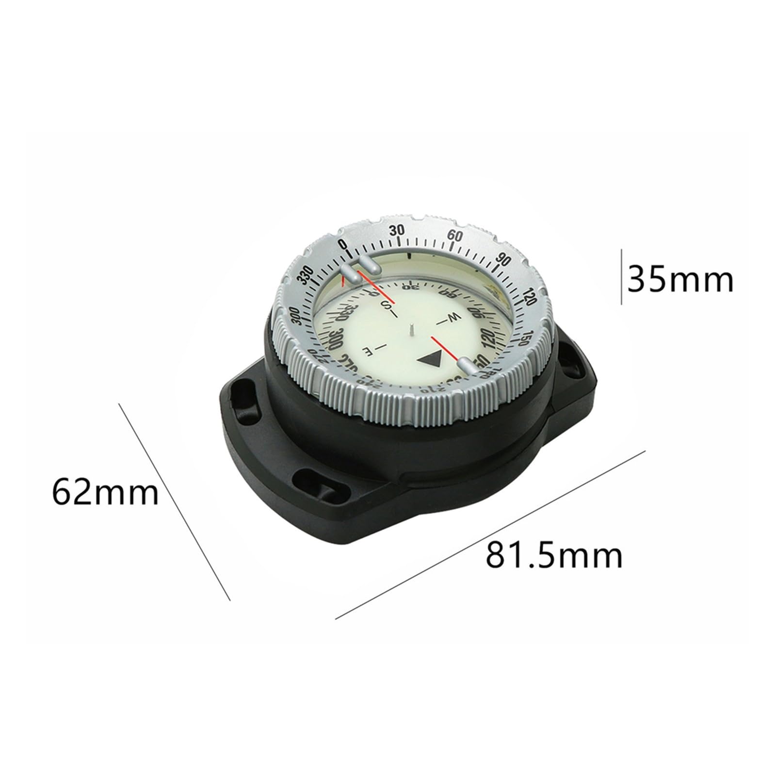 Tilt-Compensated Balanced Design | 50M Underwater Diving Compass Luminous Wrist Waterproof Navigation Tool with Elastic Rope for Scuba Diving Camping Hiking Outdoor Activities