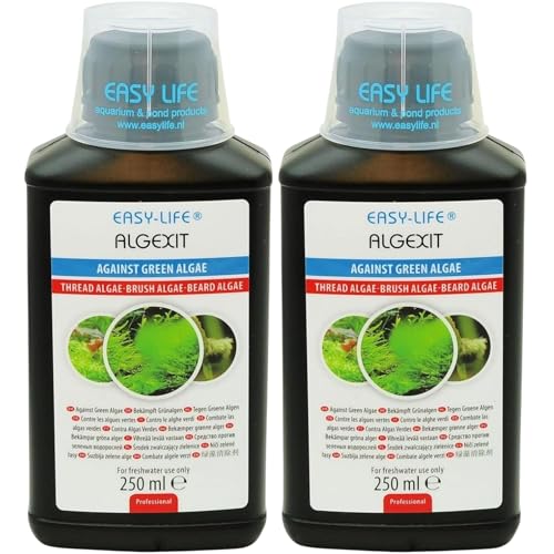 Easy Life AlgExit 2er Pack – 2X 250 ml Lösung für klares Aquariumwasser, hochwirksame Wasserpflege...