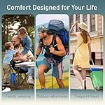 Travel & Camping Cooling Memory Foam Pillow for Backpacking &Airplanes &Beach, Medium Firm Small Camp Bed Pillow for Car Sleeping,Toddler, Breathable Washable Cover, Neck Support Portable Compressible - Image 4