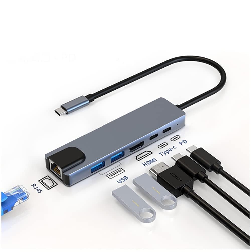 VOOCME USB C Hub Ethernet Adapter,6 in 1 USB C to 4K HDMI with 1000M Ethernet,USB 3.0 Port,USB-C Charging, 5Gbps USB-C Data, for MakBook Pro Air M1, i-Pad Pro, Chrome-Book, XPS, Nintendo Switch-picture-26