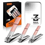 Nail Clippers,3 Pack Toenail Clippers Fingernail Clipper Nail Clippers for Men Women Adult, Nail Cutter Nail Clippers Set for Thick Toenails [Pink]