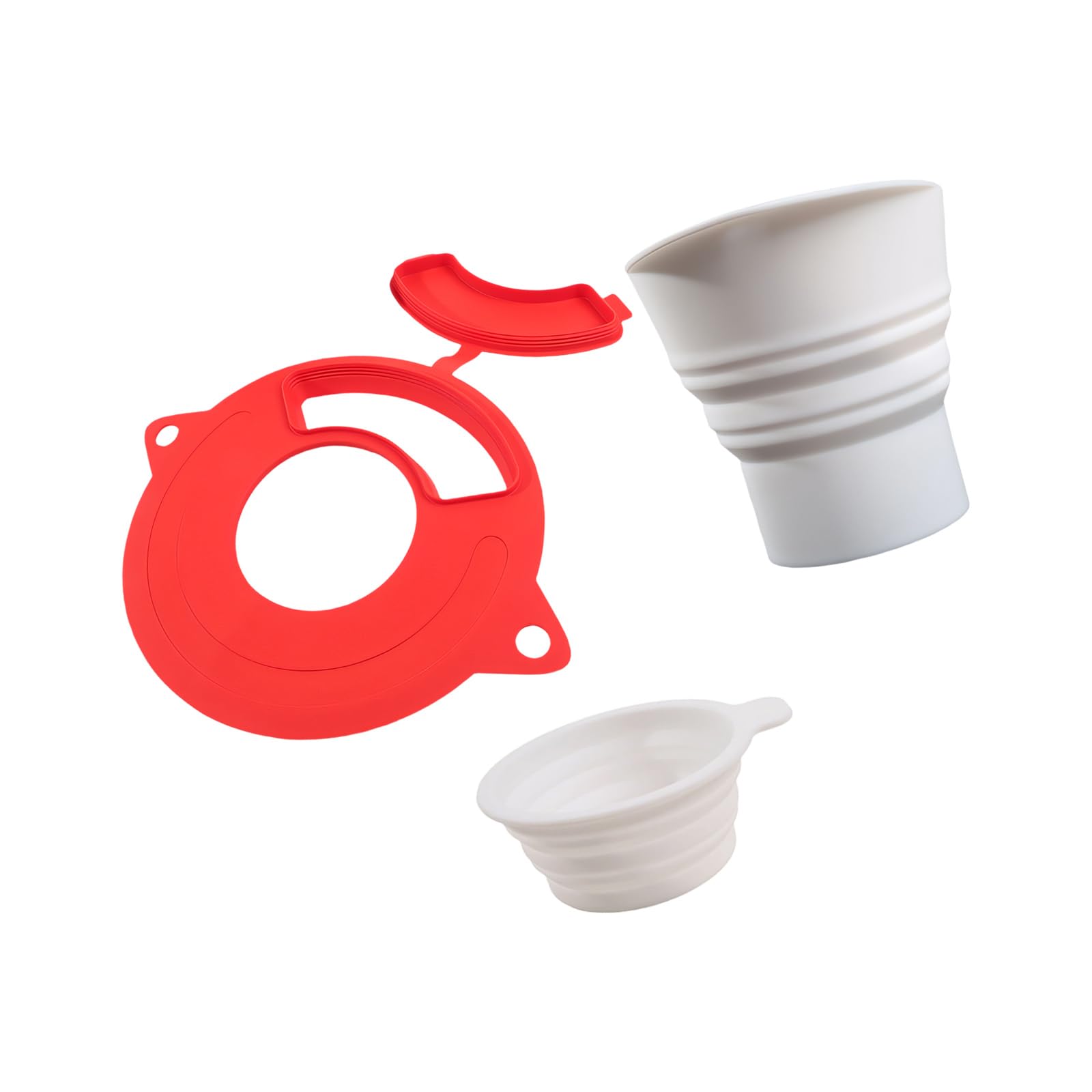 Premium Silicone Flour Funnel with Splash Cover and Measuring Bowl for Efficient Baking, Kitchen Utensils, Precision Measuring Cup for Flour