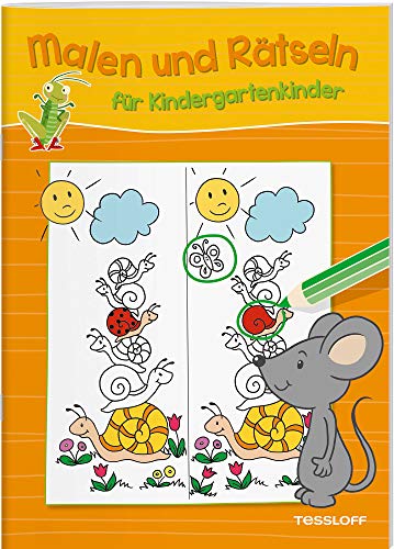Malen und Rätseln für Kindergartenkinder (Orange): Suchen, Zählen, Zuordnen, Verbinden ab 3 Jahren (Rätsel, Spaß, Spiele)