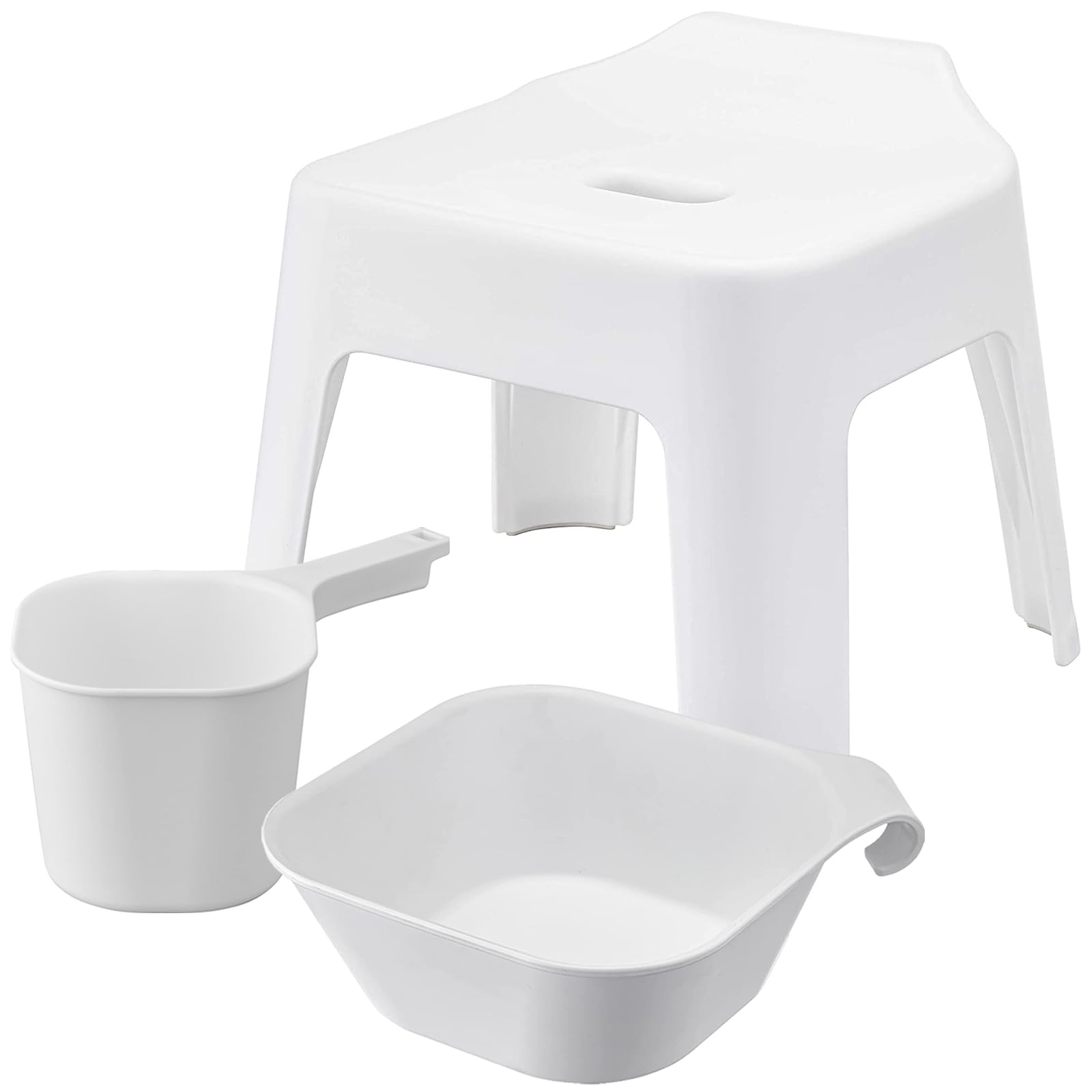 新品風呂イス3点セット、引っ掛けマグネット収納ホワイト Amazon｜山崎実業(Yamazaki) 引っ掛け風呂イス 座面高25cm +