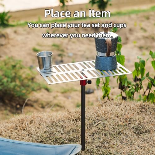 TREKREVIVE UT202H Mesa Ultraligera de Camping, Titanio, Ajustable Universal, para Mochileros y Camping Individual miniatura 3