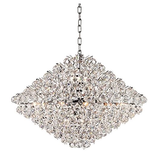 Vienna Full Spectrum Essa Chrome Pendant Chandelier Lighting 31 1/2" Wide Modern Crystal Balls Diamond Glass 21-Light Fixture for Dining Room Living House Home Foyer Kitchen Island Entryway Bedroom