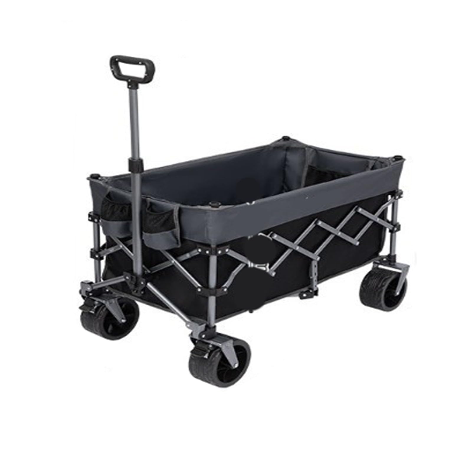 Carrello da Spiaggia Pieghevole Carrello da Giardino Portatutto con Ruote per Ogni Tipo di Terreno Braccioli Regolabili Ruote Rimovibili e Sacchetti per Tazze per Campeggio C