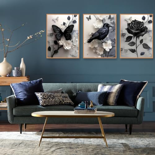 Image of 6 Packs Gothic Stamped Cross Stitch Kits - Butterfly Counted Cross Stitch Kits for Beginners Adults, Needlepoint Cross-Stitch Patterns Dimensions Embroidery Kits Arts and Crafts
