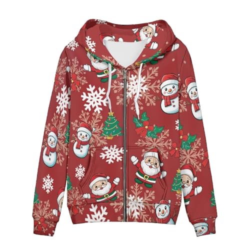 Sweat à capuche zippé femme pour des vacances de Noël en famille