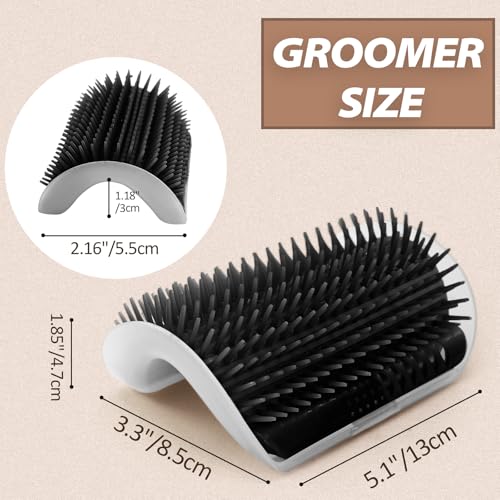 Image of 2 Pack Black Cat Self Groomer with Catnip Pouch | Grooming Massage Brush, For Indoor Felines, Soft Nylon Bristles