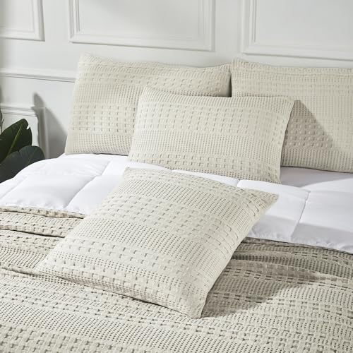 VHC-Brands-Waffle-Weave-Natural-Euro-Sham-Set-of-2-26×26-Decorative-Throw-Pillow-CoversShams-Boho-Farmhouse-Bedroom-Decor VHC Brands Waffle Weave Natural Euro Sham Set of 2 26×26 Decorative Throw Pillow CoversShams Boho Farmhouse Bedroom Decor