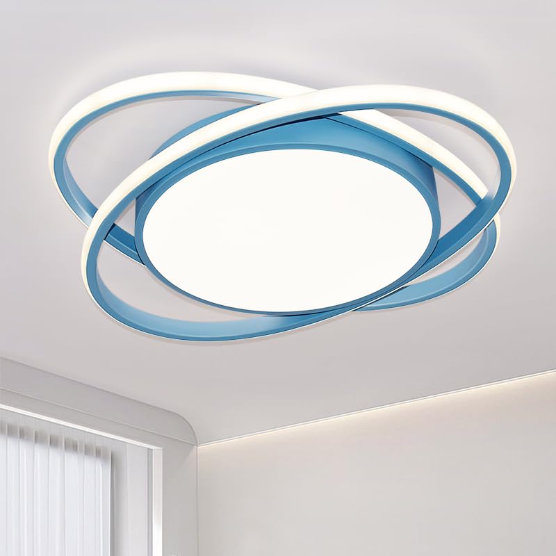 JDONG Plafonnier LED pour chambre d'enfant 54W Bleu Plafonnier à intensité variable avec...
