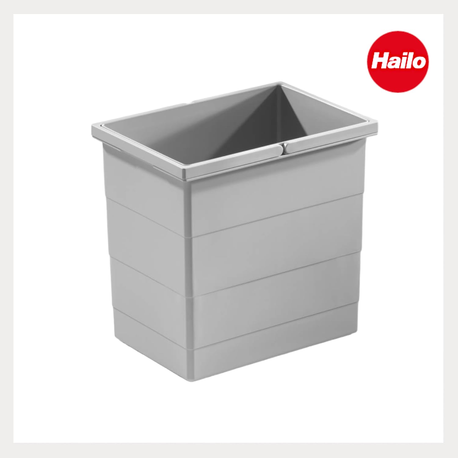 Hailo Secchio interno 1093479 | 18 litri doppio manico | Pattumiera per vano spazio tandem/Rondo | plastica grigio chiaro di ricambio per i modelli 3603631, 3603931, 3612231, 3612241