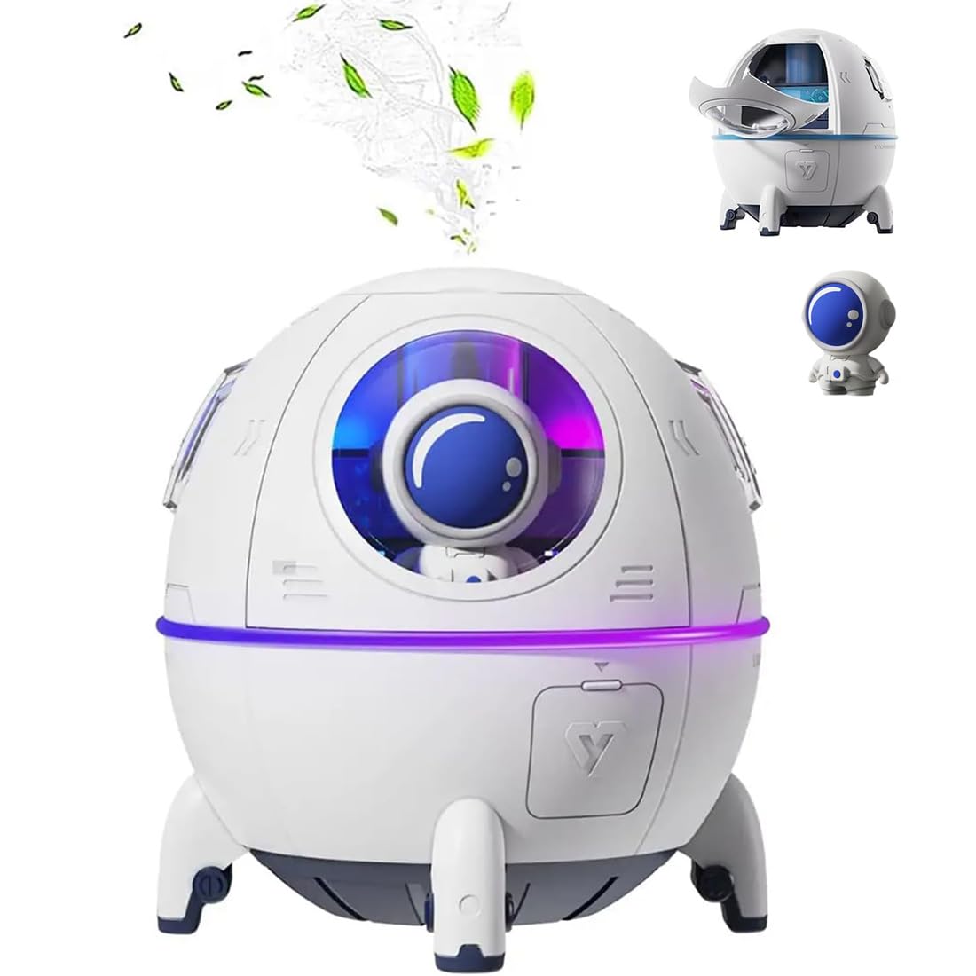 Mini Humidifiers for Bedroom,220ml Quiet Space Capsule Humidifier,Air humidifier，Night Light for Car Home Office Bedroom (White)