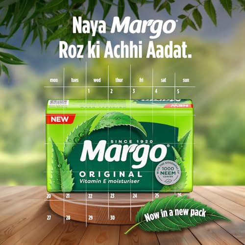 Image of Margo Original Neem Soap 125gm X 8 | Powered With Goodness of 1000 Natural Neem Leaves | Soap for Clear and Beautiful Skin | Infused with Vitamin E for Moisturising
