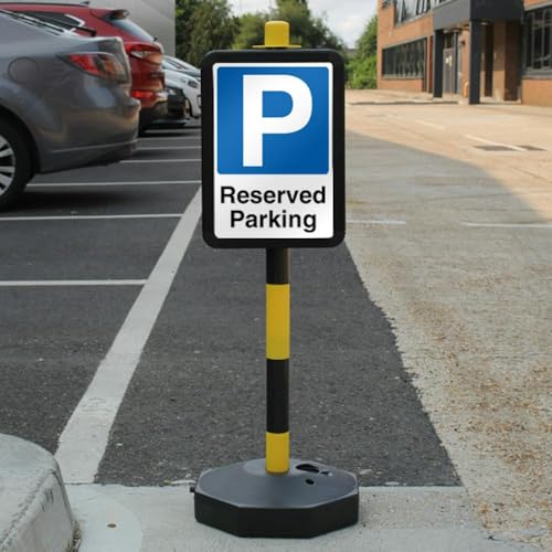 Panneau de signalisation temporaire bleu rigide pour stationnement