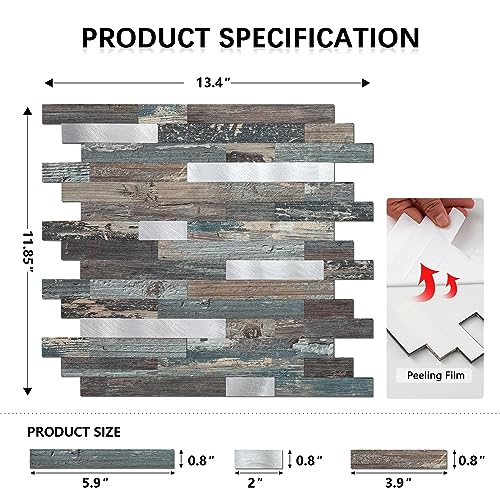 Midcard 10 Sheet Peel and Stick Backsplash Tile, Stick on Tiles for Backsplash Kitchen, Bathroom, Laundry Room, Camper, Fireplace. by Midcard - Image 3