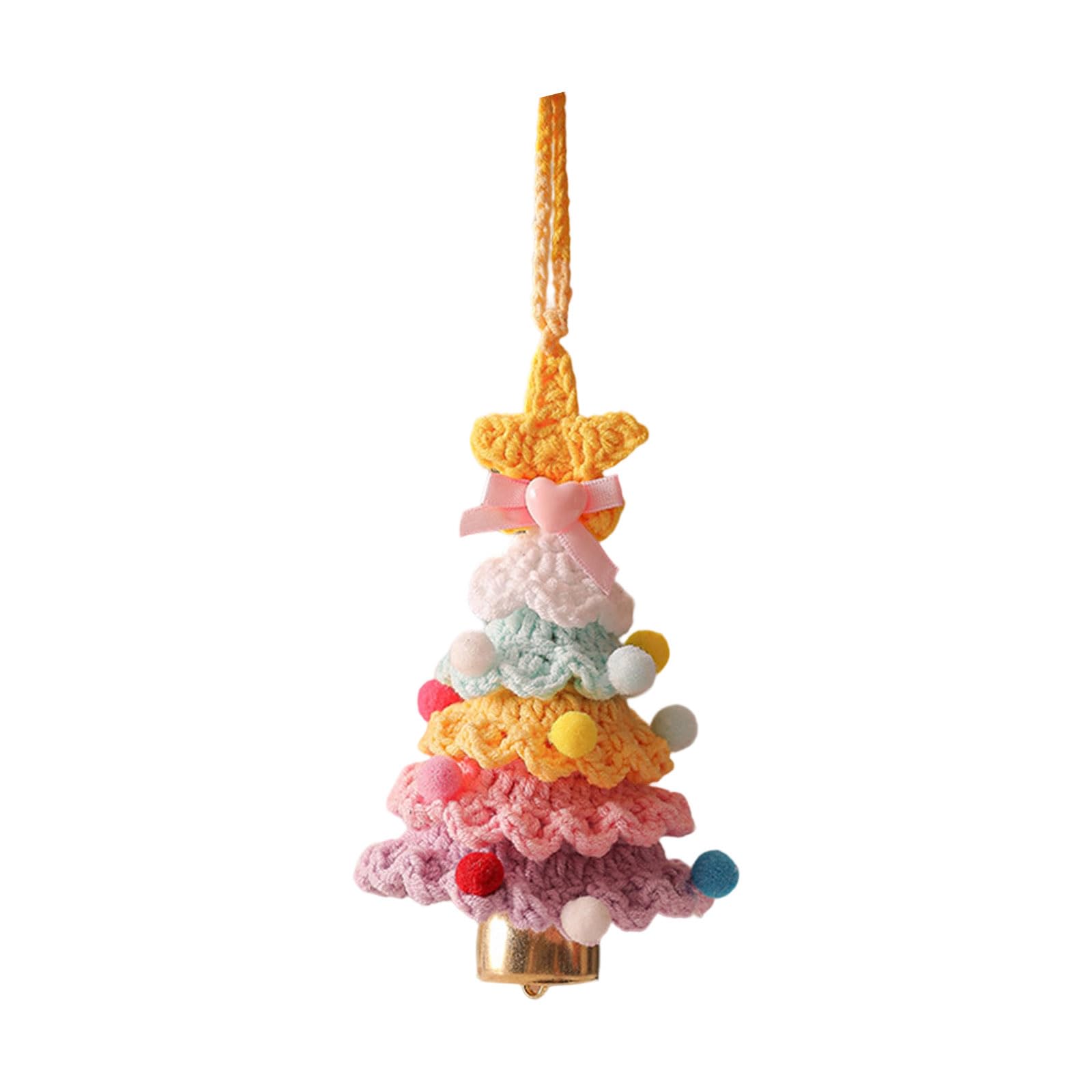 Elnwnnkc C Elnwnnk Knitted Holiday Tree Bells Olorful Decorations For Indoor Hristmas Accessories Reative Rochet Ornament Festival Soft Hristmas Bells Ornament