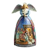 Jim Shore Heartwood Creek Angel with Nativity Gown Stone Resin Figurine, 10.5”
