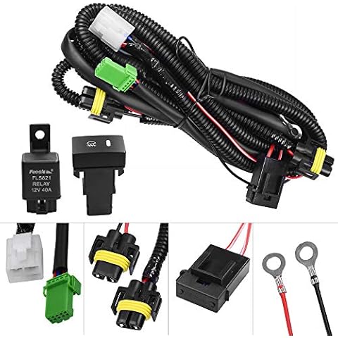 YUNPICAR H11 881 H9 Fog Light Wiring Harness Socket Connector with 40A Relay & ON/Off Switch Kits Fit for Honda LED Work Lamp Driving Light Etc Cover