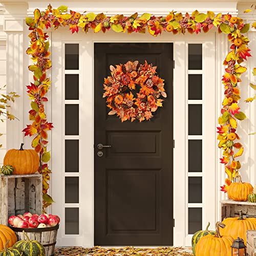 Sggvecsy Fall Wreath 20'' – Rustic Harvest Door Decor - Image 5
