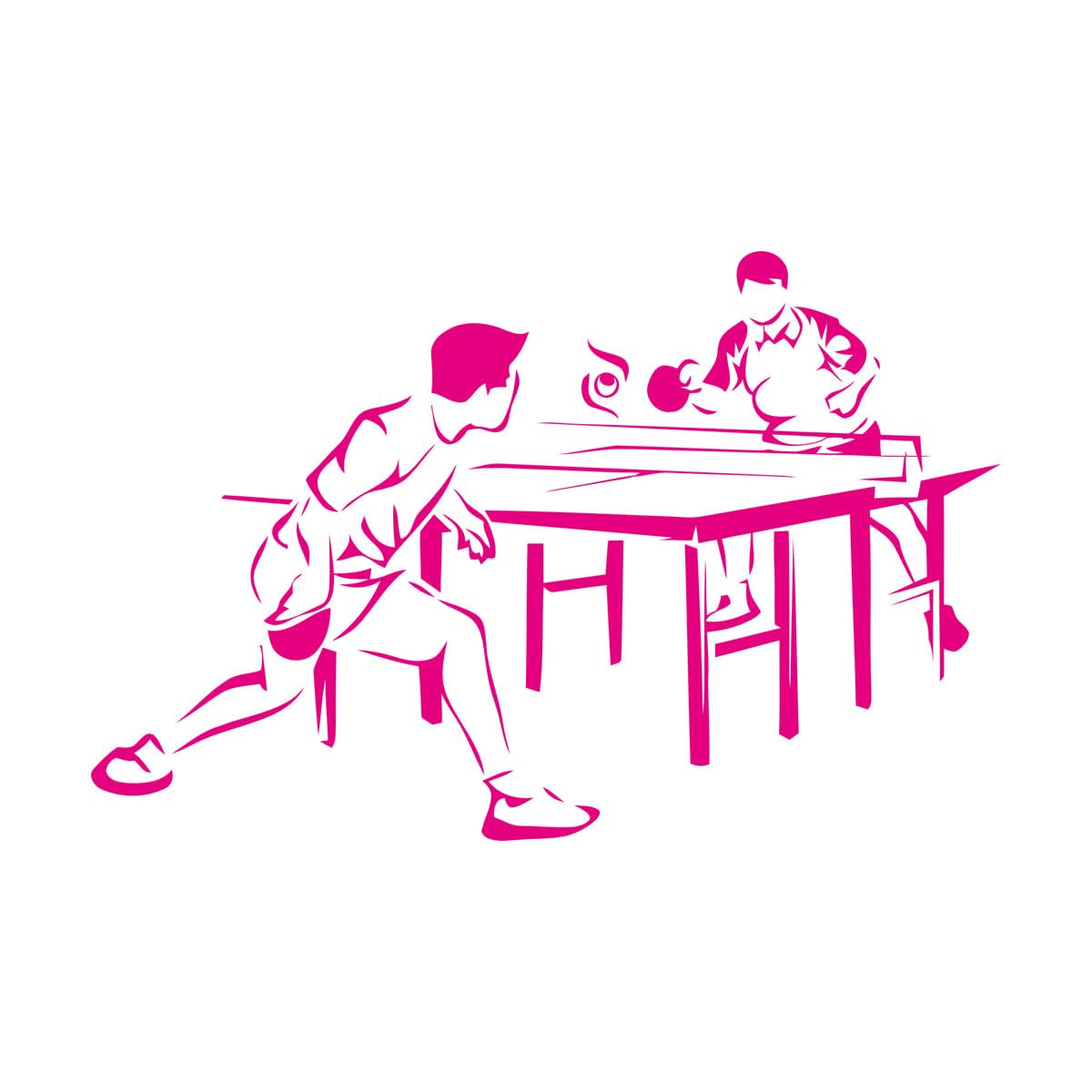 Fine Carving Decals Table Tennis Game Sports Competitions Players 72x111.5cm Equipped with Transfer Film kit Extra Large Rosered — image 1