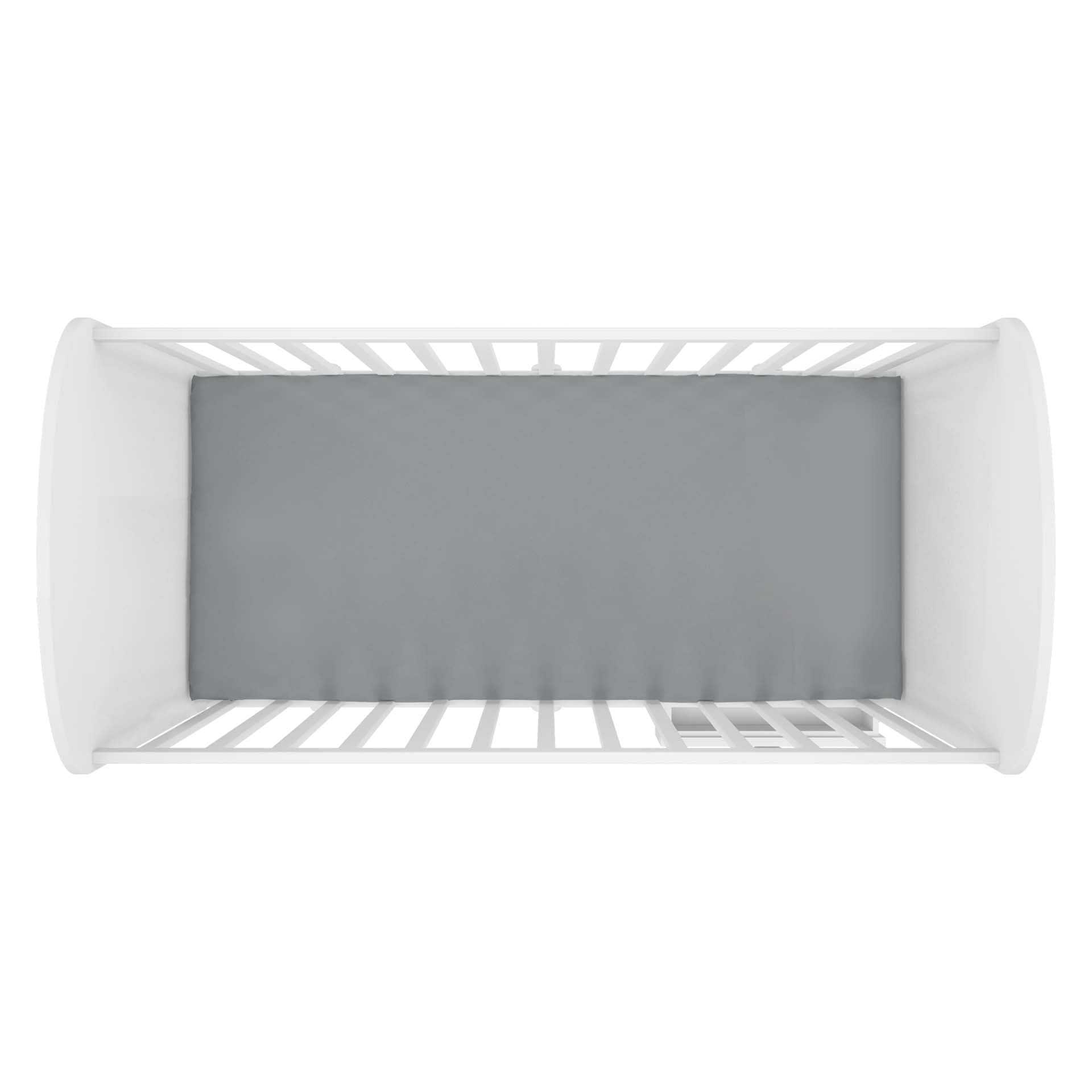 Hooga Grounding Crib Sheet, Organic Fitted Grounded Sheet for Baby Crib, Earth Connected Bedding (52”x28”x8”) Pure Silver Fiber and Cotton, Grounding Cord Included. Gray