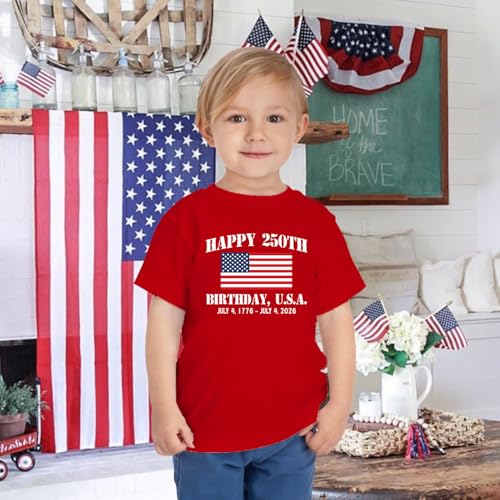 Image of 4th of July Shirts Toddler Boys Girls American Flag USA T-Shirt Kids Patriotic Tee Tops
