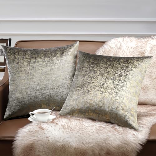 Phantoscope Pack of 2 Sparkling Velvet Geometric-Pattern Throw Decorative Pillow