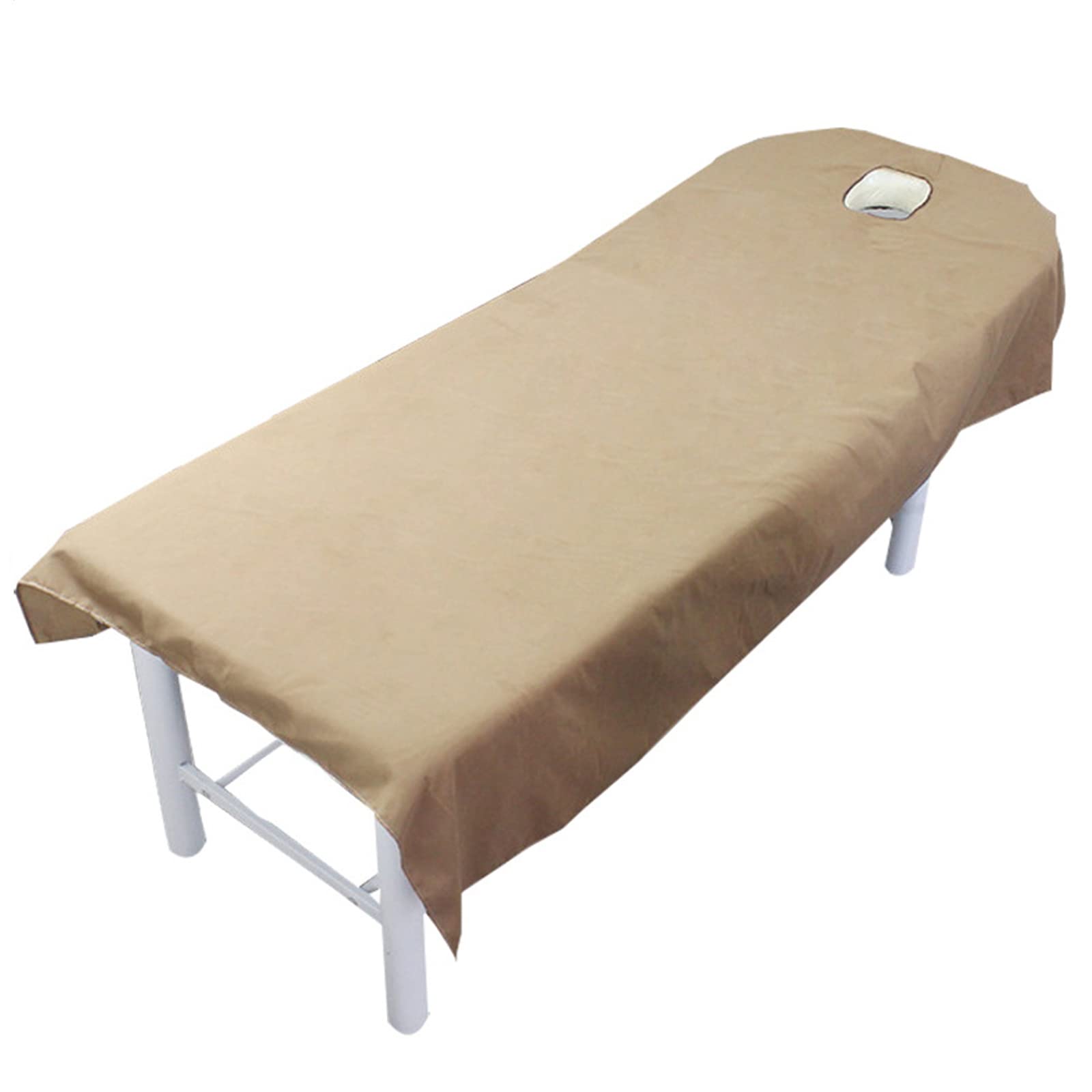 Housse de lit de massage couleur unie pour ambiance zen en institut de beauté et espace bien-être