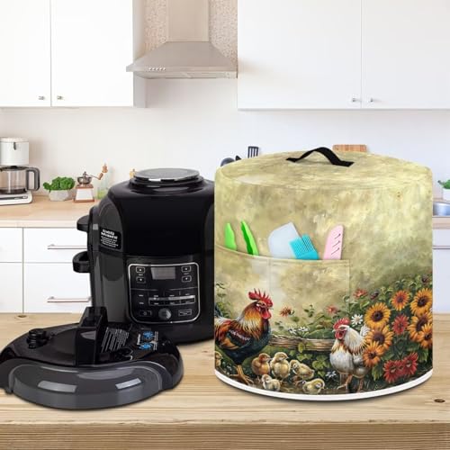 Image of Cozeyat Farm Rooster Kitchen Decor Accessories Appliance Dust Cover for Electric Pressure Cooker /Air Fryer /Rice Cooker /Steamer /Toaster,Pressure Cooker Cover 8 qt