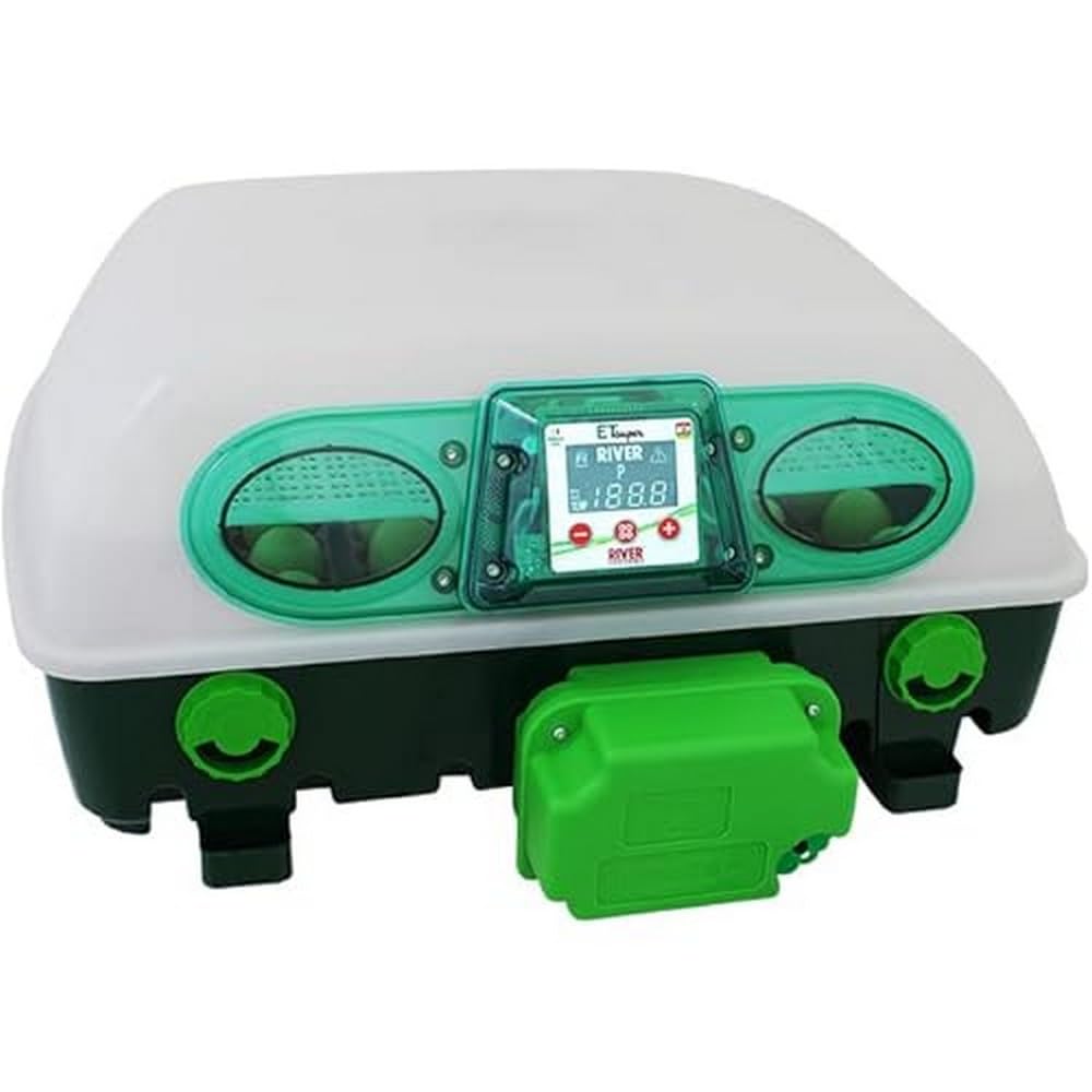 Incubadora digital para huevos ET49 SUPER con girador de huevos OVOMATIC – RIVER Systems – Capacidad 49 huevos de tamaño mediano o 196 pequeños