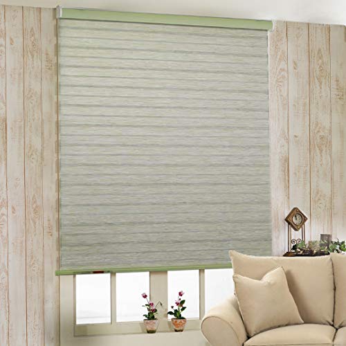 Image of Zebra Blind for Windows Dual Layer Zebra Roller Shades Light Filtering Sheer Window Treatments Privacy Light Control for Day and Night, Color Green, W100XH180CM