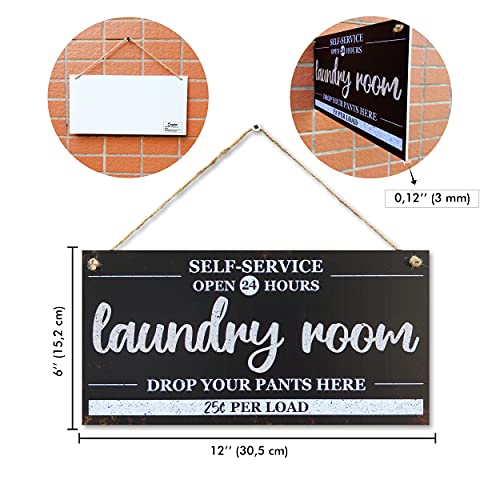 Carispibet Laundry Room Kitchen Signs Home Decorative Signs House Décor Decorative Plaques Rustic Decoration Signs 6" X 12" #TOP1