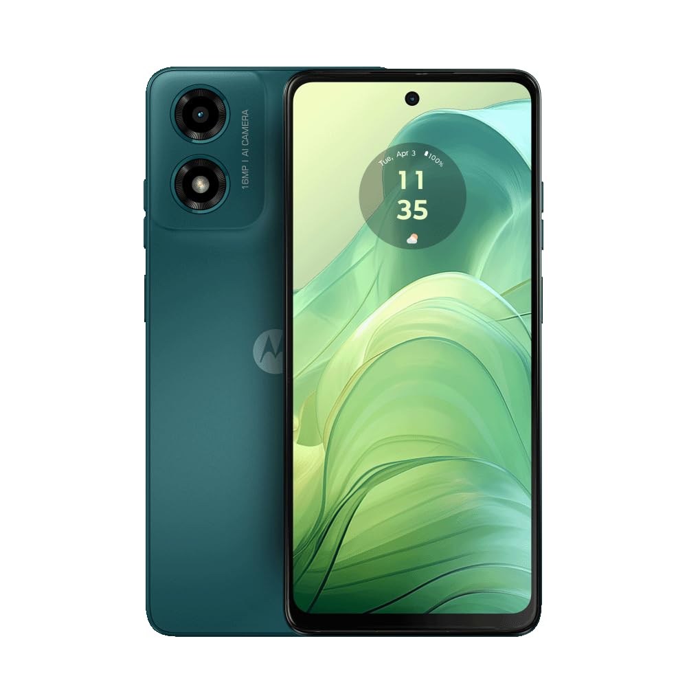 MOTOROLA g04, 4GB RAM, 64GB ROM, 6.6" Extra Bright 90Hz Display, 5000mAh, Android 14, Sea Green + Gift
