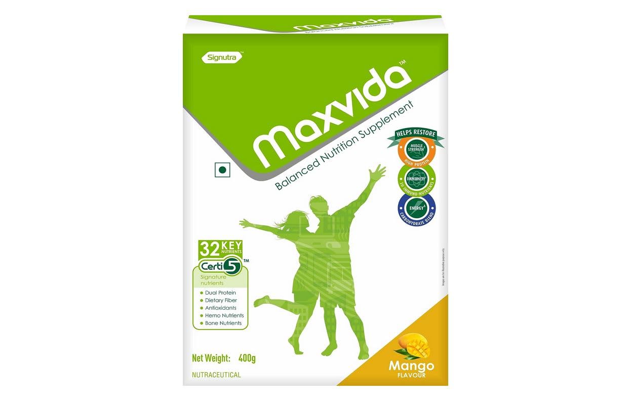 Maxvida Balanced Nutrition Supplement Mango Flavour - Pack of 400g Powder