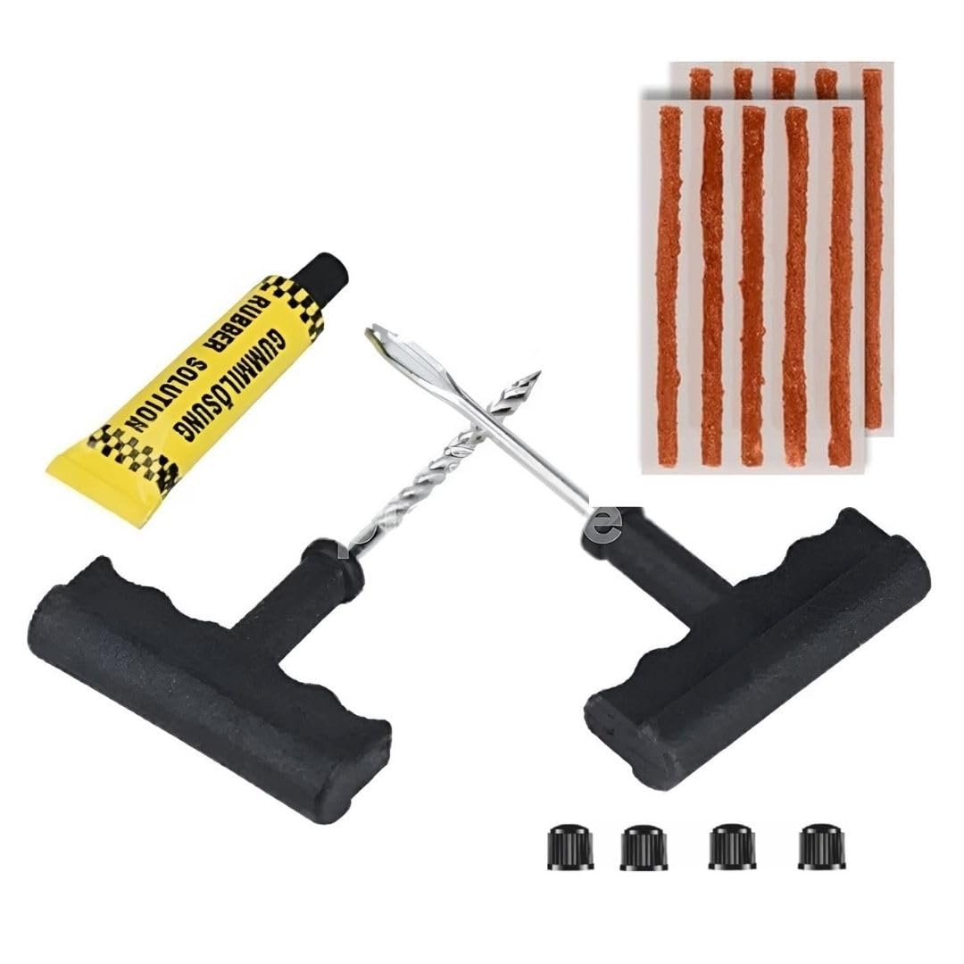 King Shine Universal Puncture Repair Kit with Rubberized Anti-Slip Hand Tools for Better Grip, Cars and Bike, Tubeless Tyre Repair Kit (Puncture Repair Kit)