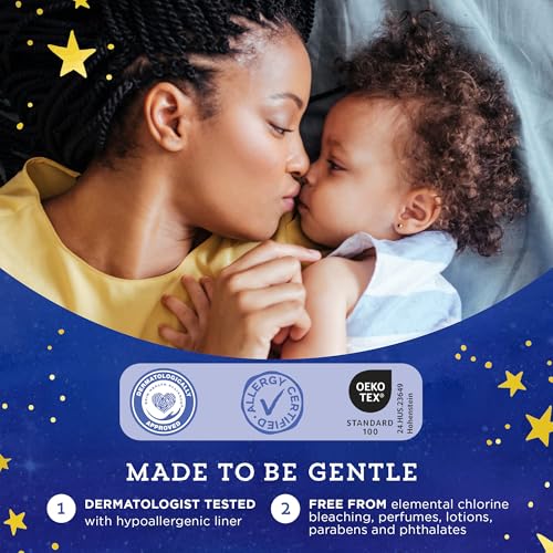 Image of Amazon Brand - Mama Bear Overnight Baby Diapers with Leak Protection, Fragrance-Free, Size 4, 74 Count, Nighttime Protection, Leakproof with Leak Guards